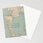 Vintage Map of Cape Cod (1917) Stationery Card Gallery Image 2