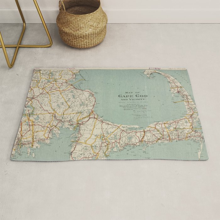 Vintage Map of Cape Cod (1917) Rug Gallery Image 1