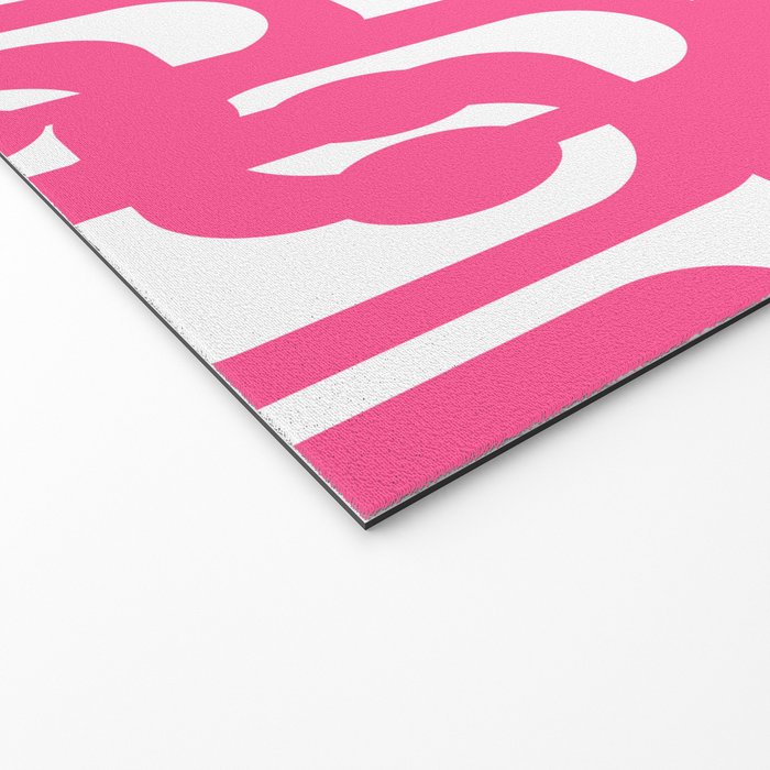 Midcentury Modern Loops Pattern Hot Pink and White Welcome Mat Gallery Image 2