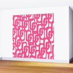 Midcentury Modern Loops Pattern Hot Pink and White Wall Mural Gallery Image 2