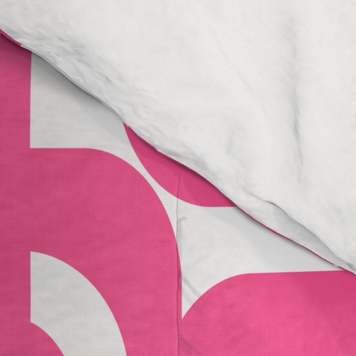 Midcentury Modern Loops Pattern Hot Pink and White Comforter Gallery Image 4