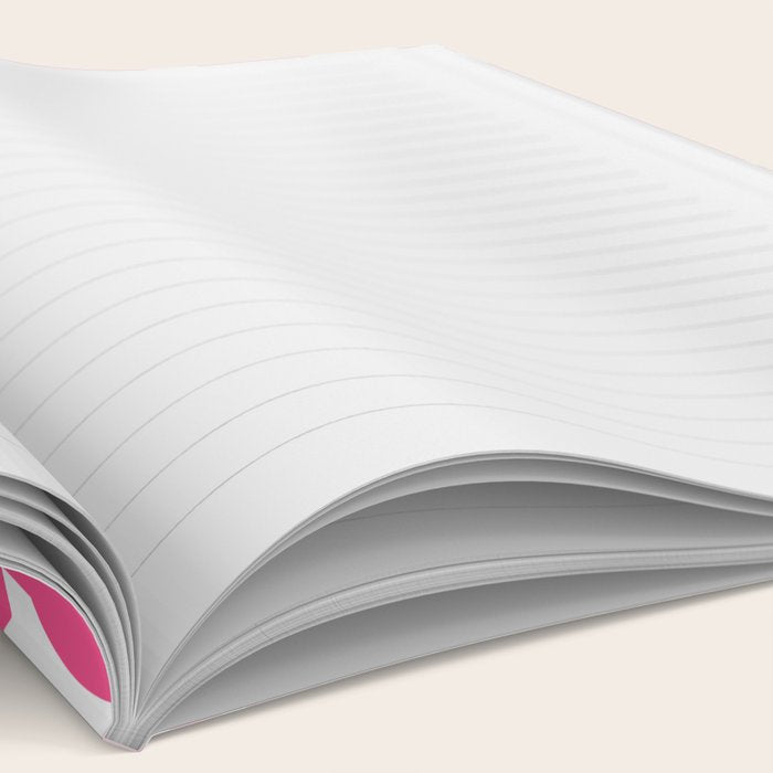 Midcentury Modern Loops Pattern Hot Pink and White Notebook Gallery Image 2