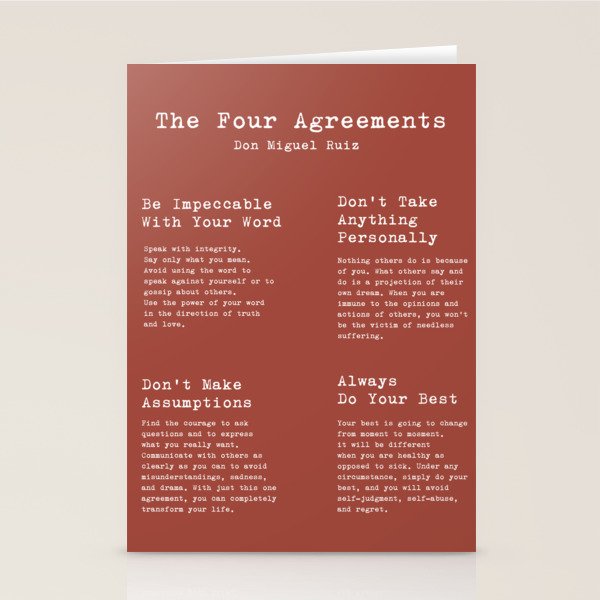 The Four Agreements Brown Stationery Card Gallery Image 2