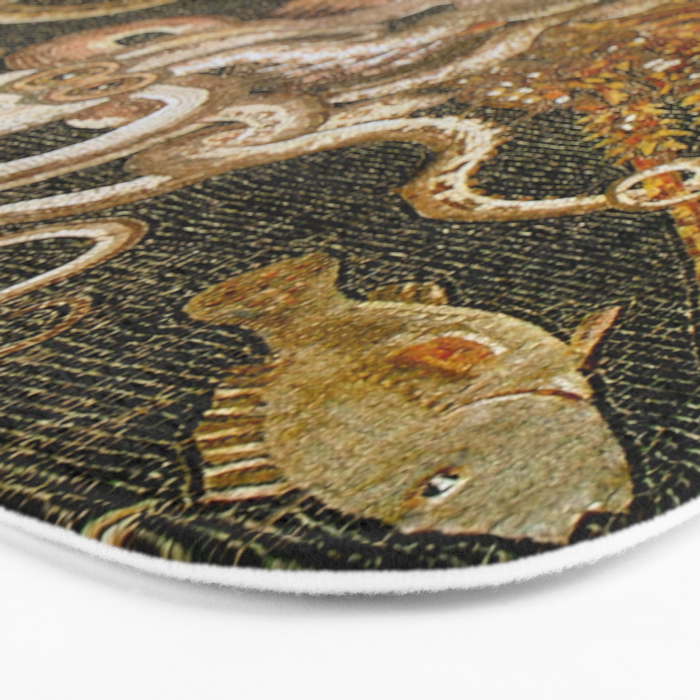 Pompeii Mosaic Ocean Creatures  Bath Mat Gallery Image 3