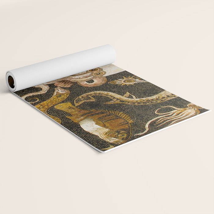 Pompeii Mosaic Ocean Creatures  Yoga Mat Gallery Image 2