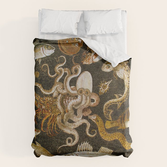 Pompeii Mosaic Ocean Creatures  Duvet Cover Gallery Image 6