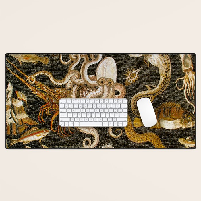 Pompeii Mosaic Ocean Creatures  Desk Mat Gallery Image 1