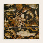 Pompeii Mosaic Ocean Creatures  Wood Wall Art Gallery Image 1