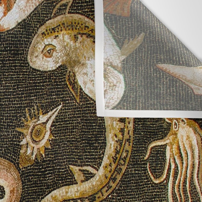 Pompeii Mosaic Ocean Creatures  Wall Tapestry Gallery Image 3