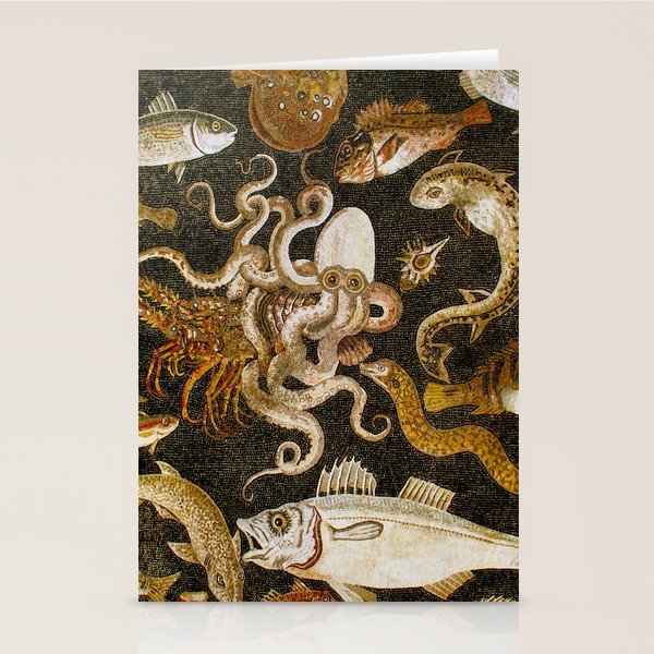 Pompeii Mosaic Ocean Creatures  Stationery Card Gallery Image 1