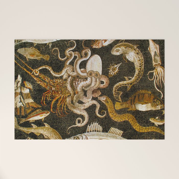 Pompeii Mosaic Ocean Creatures  Welcome Mat Gallery Image 1