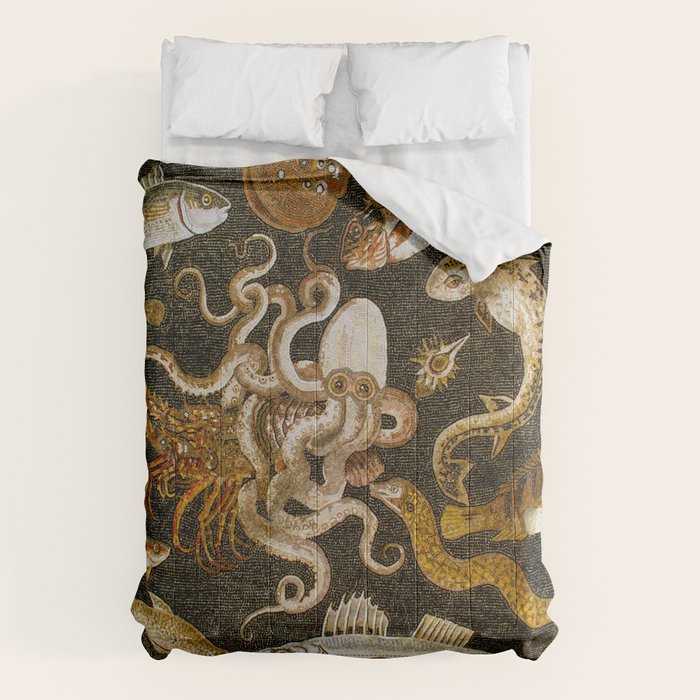 Pompeii Mosaic Ocean Creatures  Comforter Gallery Image 6