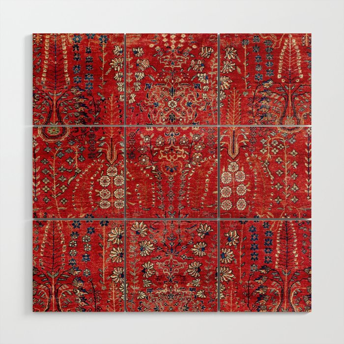 Sultanabad Arak West Persian Rug Print Wood Wall Art Gallery Image 1