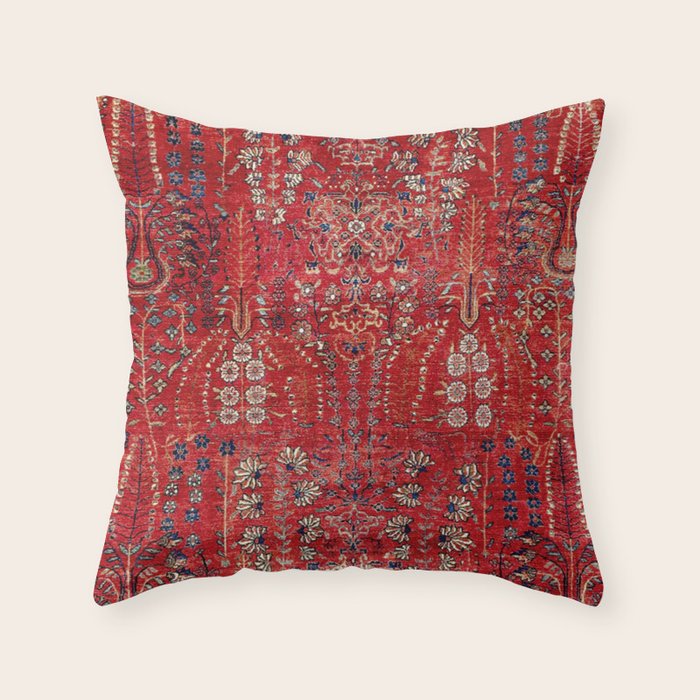 Sultanabad Arak West Persian Rug Print Throw Pillow Gallery Image 1