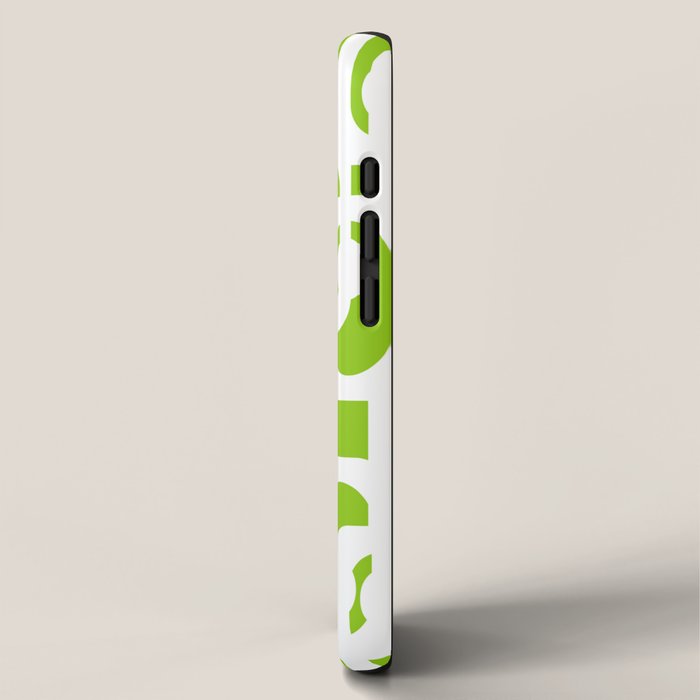 Mid Century Modern Lime Green and White Loop Pattern iPhone Case Gallery Image 2