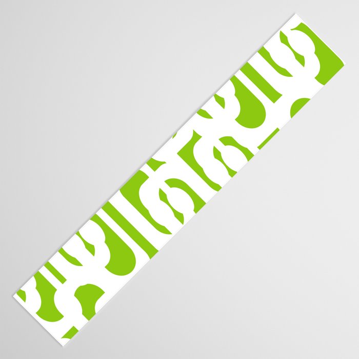Mid Century Modern Lime Green and White Loop Pattern Table Runner Gallery Image 3