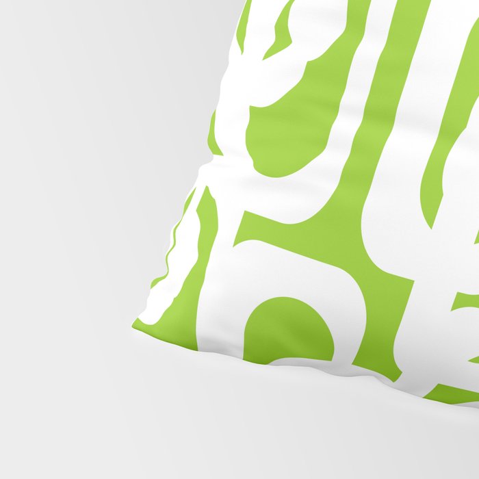 Mid Century Modern Lime Green and White Loop Pattern Pillow Sham Gallery Image 4