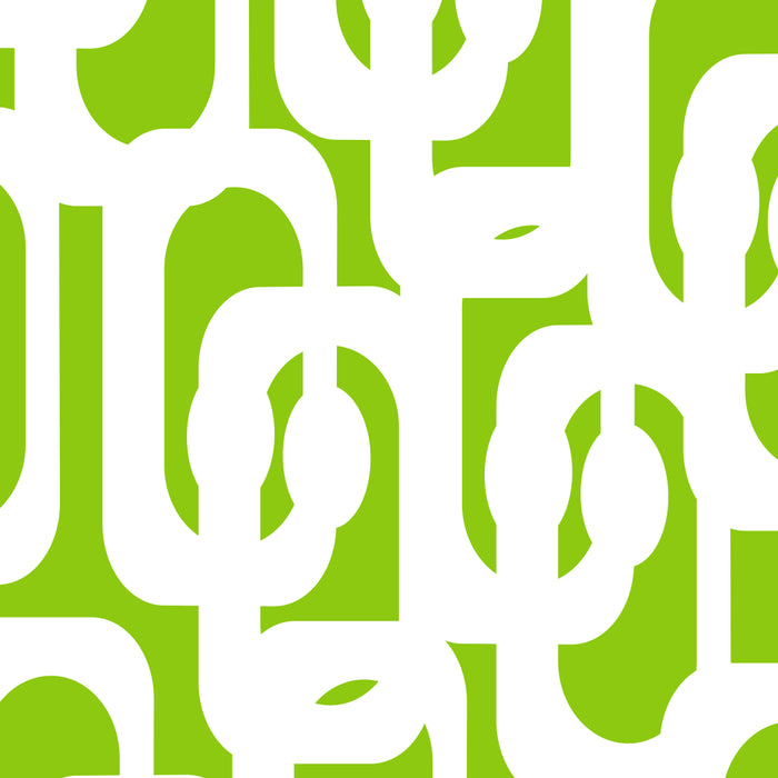 Mid Century Modern Lime Green and White Loop Pattern Coffee Mug Gallery Image 2