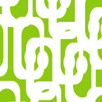 Mid Century Modern Lime Green and White Loop Pattern Coffee Mug Gallery Image 2