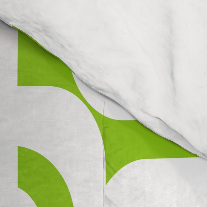 Mid Century Modern Lime Green and White Loop Pattern Comforter Gallery Image 4
