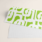 Mid Century Modern Lime Green and White Loop Pattern Wrapping Paper Gallery Image 2