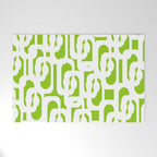 Mid Century Modern Lime Green and White Loop Pattern Welcome Mat Gallery Image 1