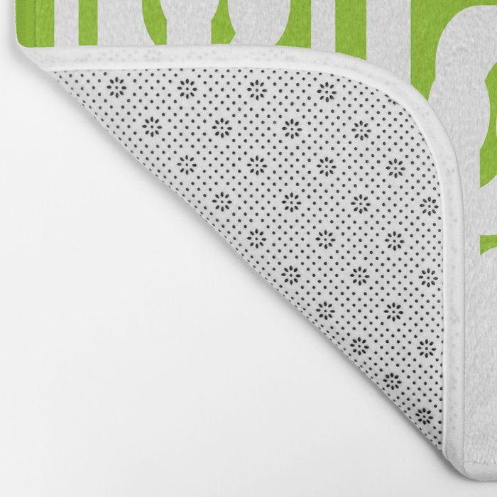 Mid Century Modern Lime Green and White Loop Pattern Bath Mat Gallery Image 2
