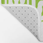 Mid Century Modern Lime Green and White Loop Pattern Bath Mat Gallery Image 2