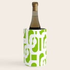 Mid Century Modern Lime Green and White Loop Pattern Wine Chiller Gallery Image 3