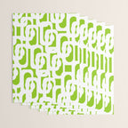 Mid Century Modern Lime Green and White Loop Pattern Wrapping Paper Gallery Image 3