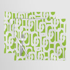 Mid Century Modern Lime Green and White Loop Pattern Placemat Gallery Image 1