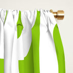 Mid Century Modern Lime Green and White Loop Pattern Window Curtain Gallery Image 2