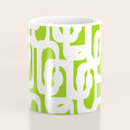 Mid Century Modern Lime Green and White Loop Pattern Coffee Mug Gallery Image 4