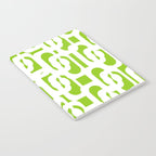 Mid Century Modern Lime Green and White Loop Pattern Notebook Gallery Image 2