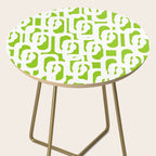 Mid Century Modern Lime Green and White Loop Pattern Side Table Gallery Image 2