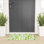 Mid Century Modern Lime Green and White Loop Pattern Welcome Mat Gallery Image 3