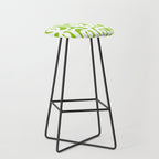 Mid Century Modern Lime Green and White Loop Pattern Stool Gallery Image 1