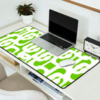 Mid Century Modern Lime Green and White Loop Pattern Desk Mat Gallery Image 2