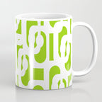 Mid Century Modern Lime Green and White Loop Pattern Coffee Mug Gallery Image 1