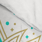 Sacred Lotus Mandala - Turquoise & Gold Palette Comforter Gallery Image 4