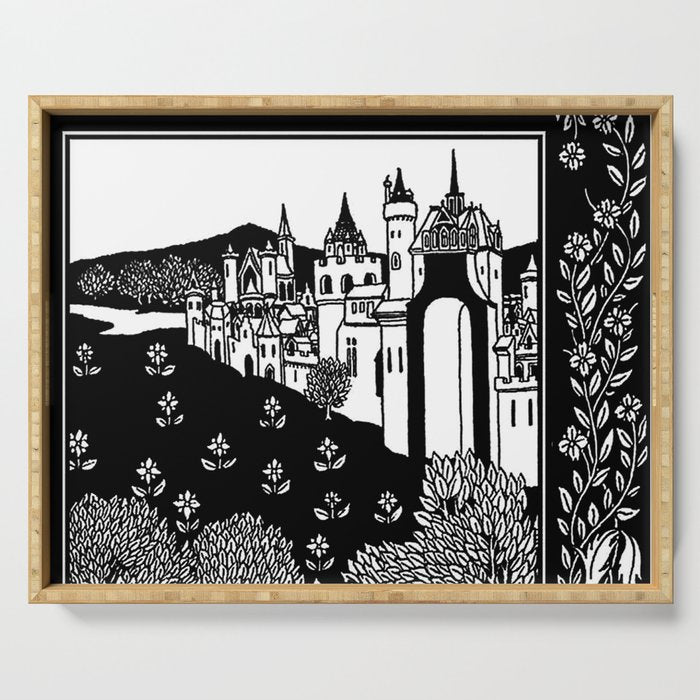 âRiding Out From The Abbeyâ by Aubrey Beardsley Serving Tray Gallery Image 1