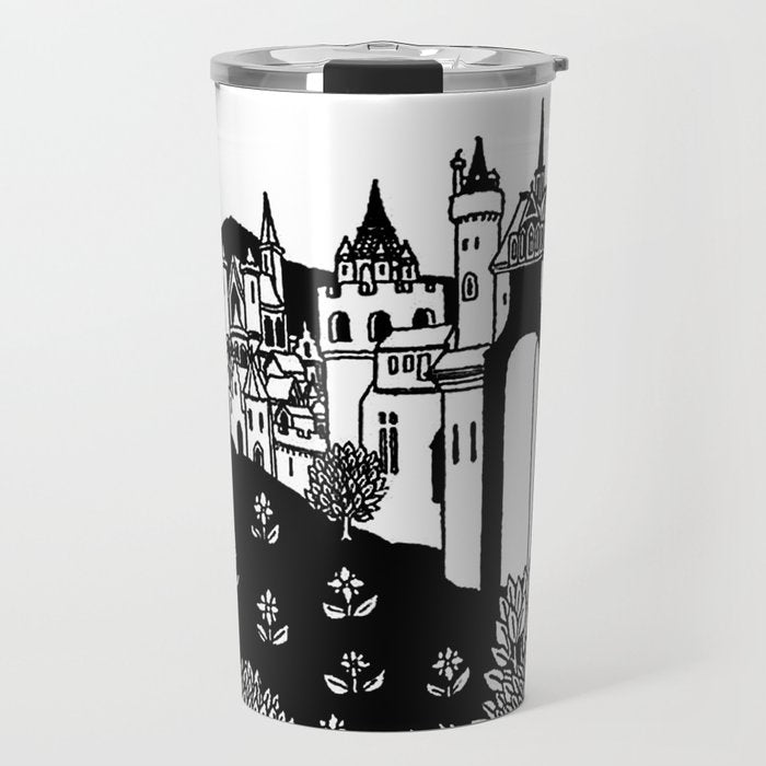 âRiding Out From The Abbeyâ by Aubrey Beardsley Travel Mug Gallery Image 1
