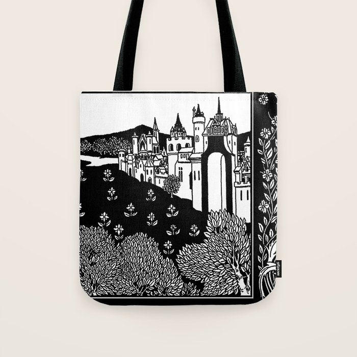 âRiding Out From The Abbeyâ by Aubrey Beardsley Tote Bag Gallery Image 1