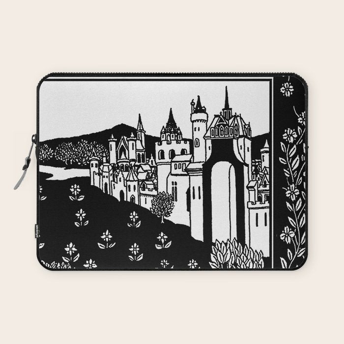 âRiding Out From The Abbeyâ by Aubrey Beardsley Laptop Sleeve Gallery Image 1