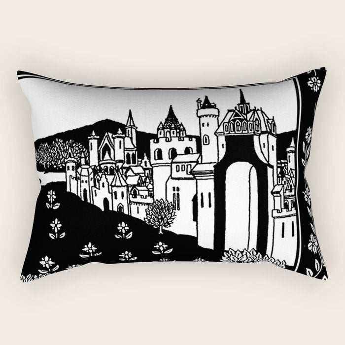 âRiding Out From The Abbeyâ by Aubrey Beardsley Rectangular Pillow Gallery Image 2
