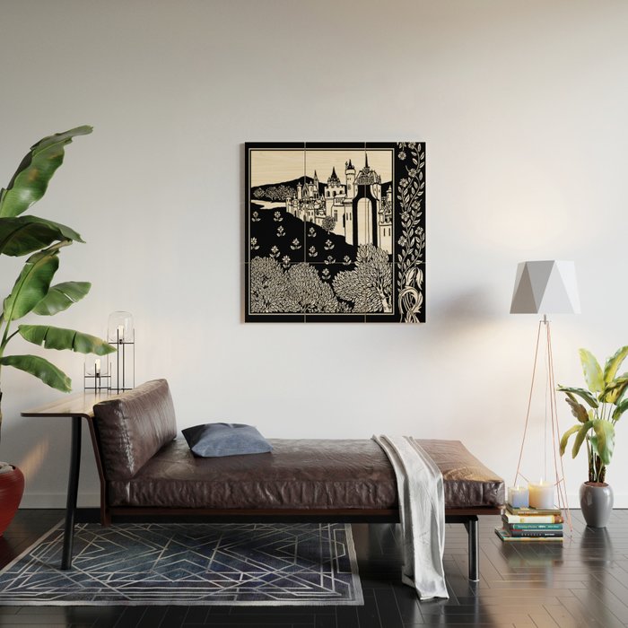âRiding Out From The Abbeyâ by Aubrey Beardsley Wood Wall Art Gallery Image 2