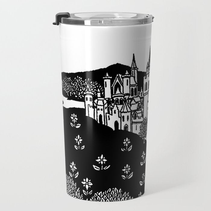 âRiding Out From The Abbeyâ by Aubrey Beardsley Travel Mug Gallery Image 3