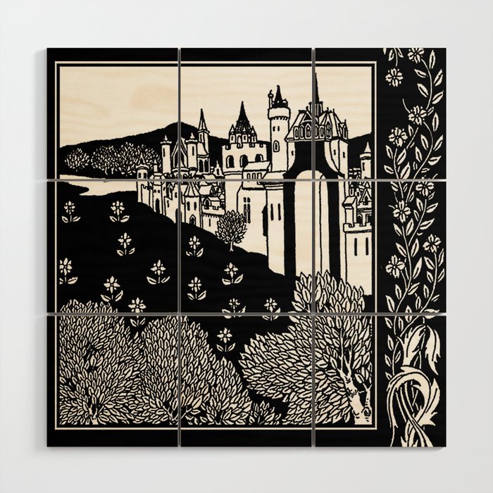 âRiding Out From The Abbeyâ by Aubrey Beardsley Wood Wall Art Gallery Image 1