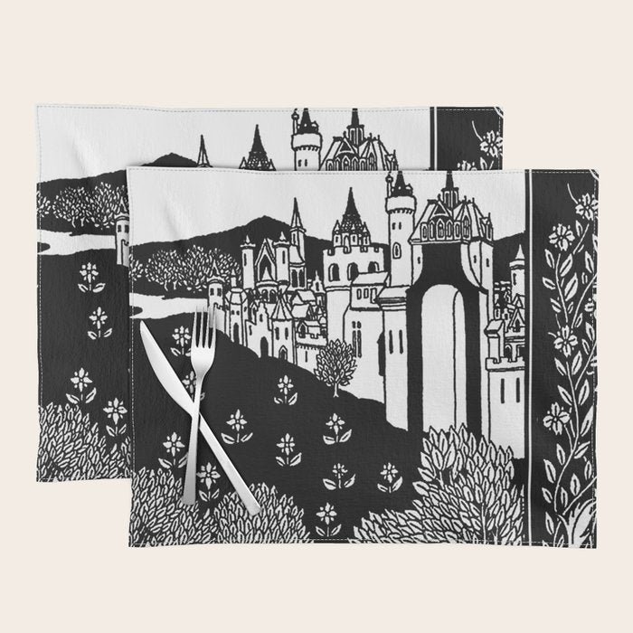 âRiding Out From The Abbeyâ by Aubrey Beardsley Placemat Gallery Image 1