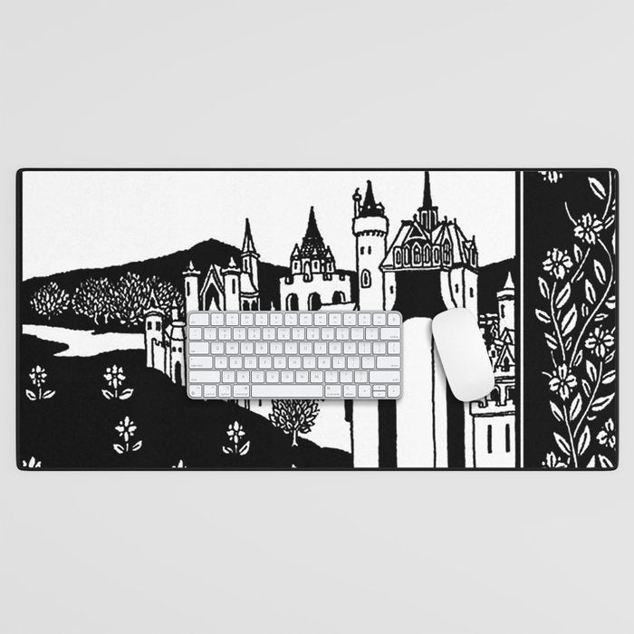 âRiding Out From The Abbeyâ by Aubrey Beardsley Desk Mat Gallery Image 1